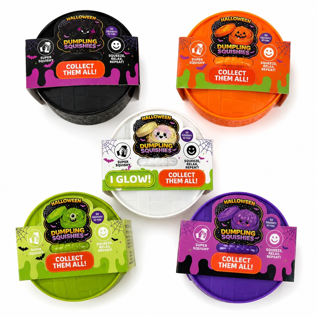 FunDoh Halloween Dumpling Squishies Complete Set of 5 Full Collection