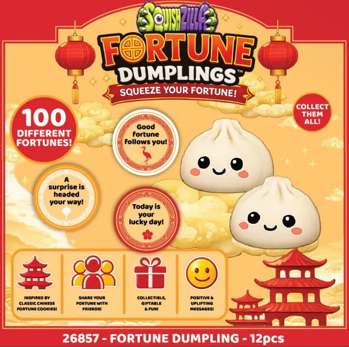 Squishzilla Fun Doh Fortune Dumplings – FULL CASE OF 12!