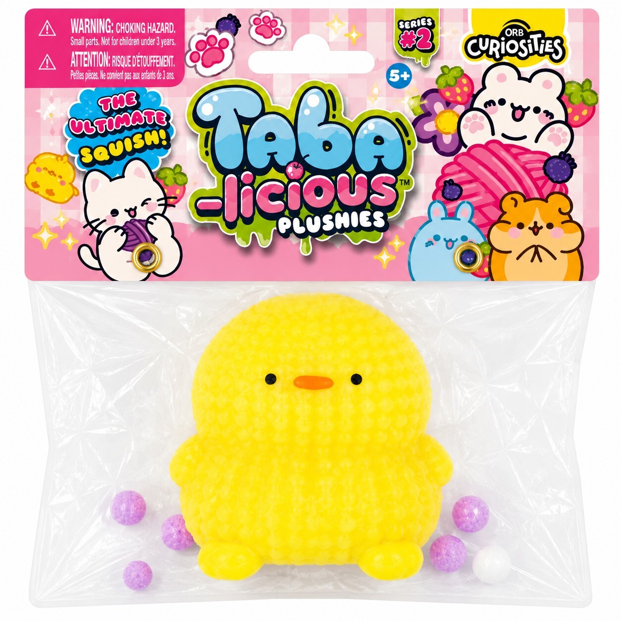 ORB Taba-Licious Plushies Yellow Chick Squishy Series 2 Sensory Toy Sealed