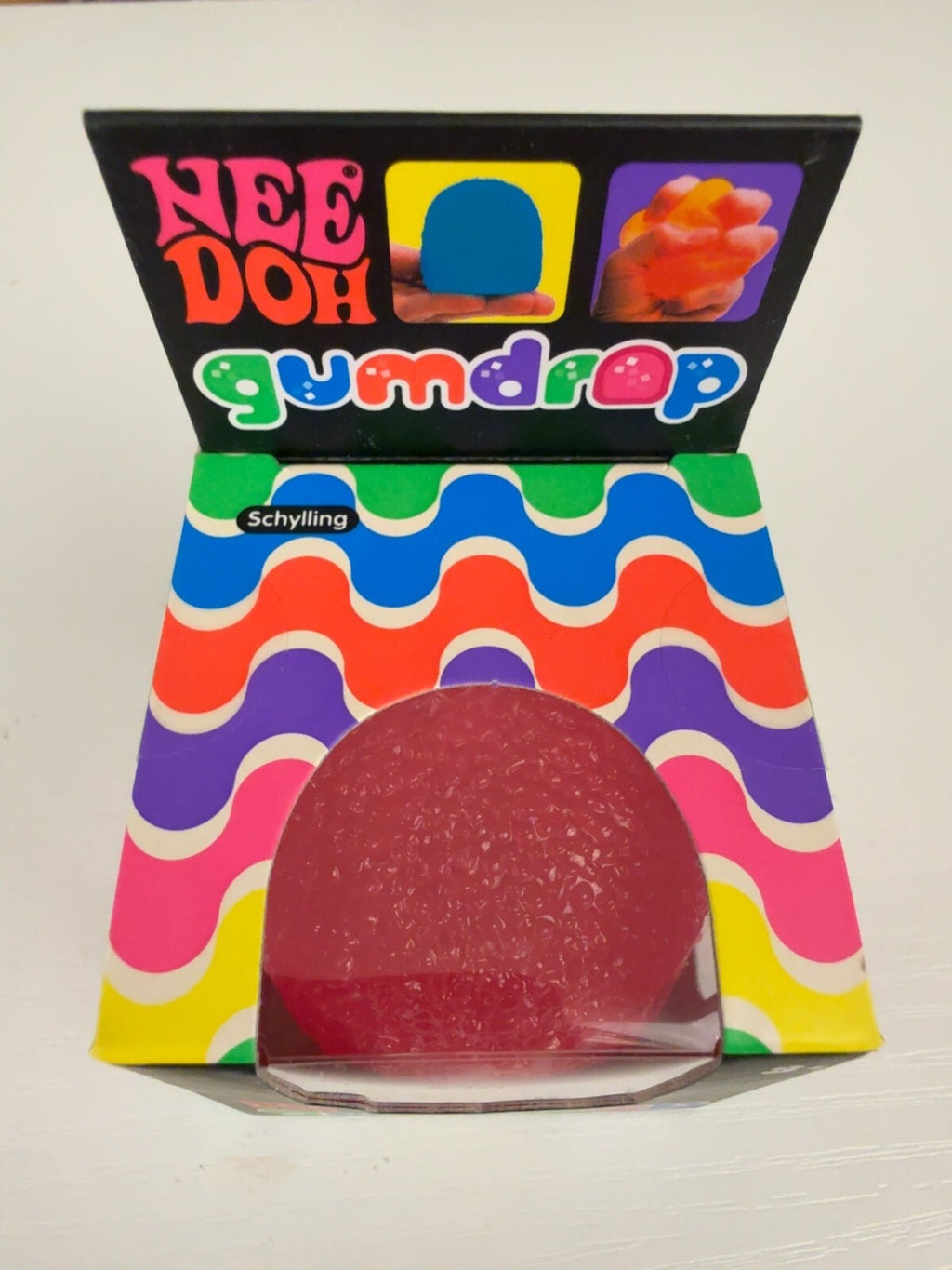Authentic Schylling NeeDoh Gumdrop Red Super Solid Squishy NEW Stress Toy