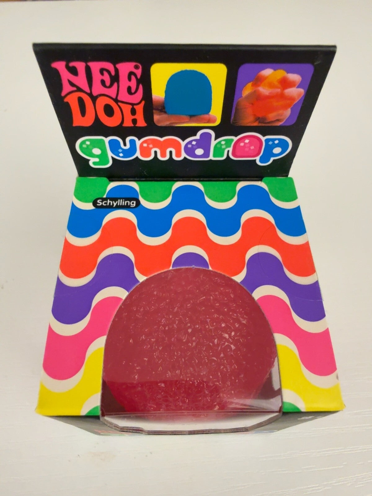 Authentic Schylling NeeDoh Gumdrop Red Super Solid Squishy NEW Stress Toy