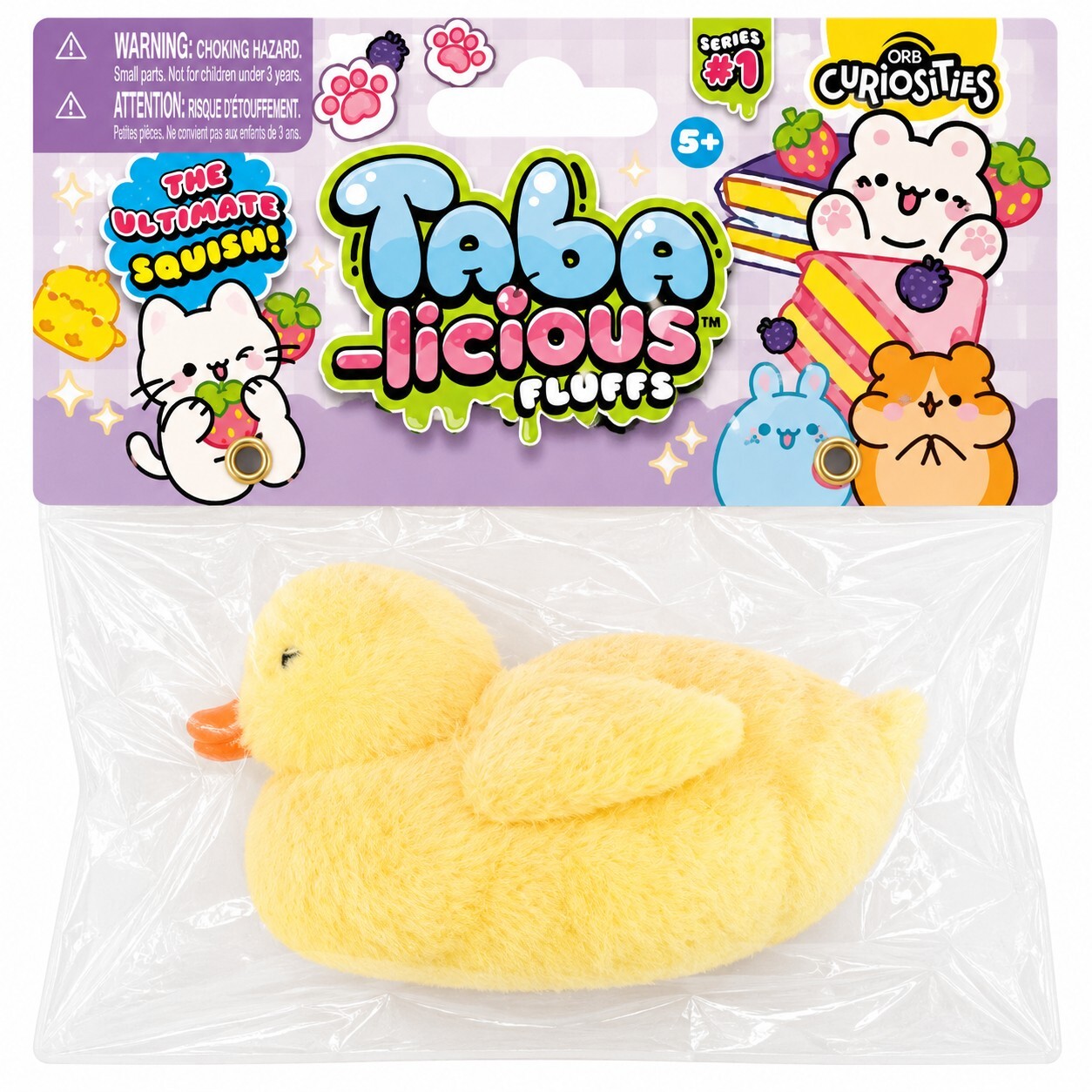 ORB Taba-Licious Fluffs Yellow Duck Squishy Series 1 Sensory Toy Sealed