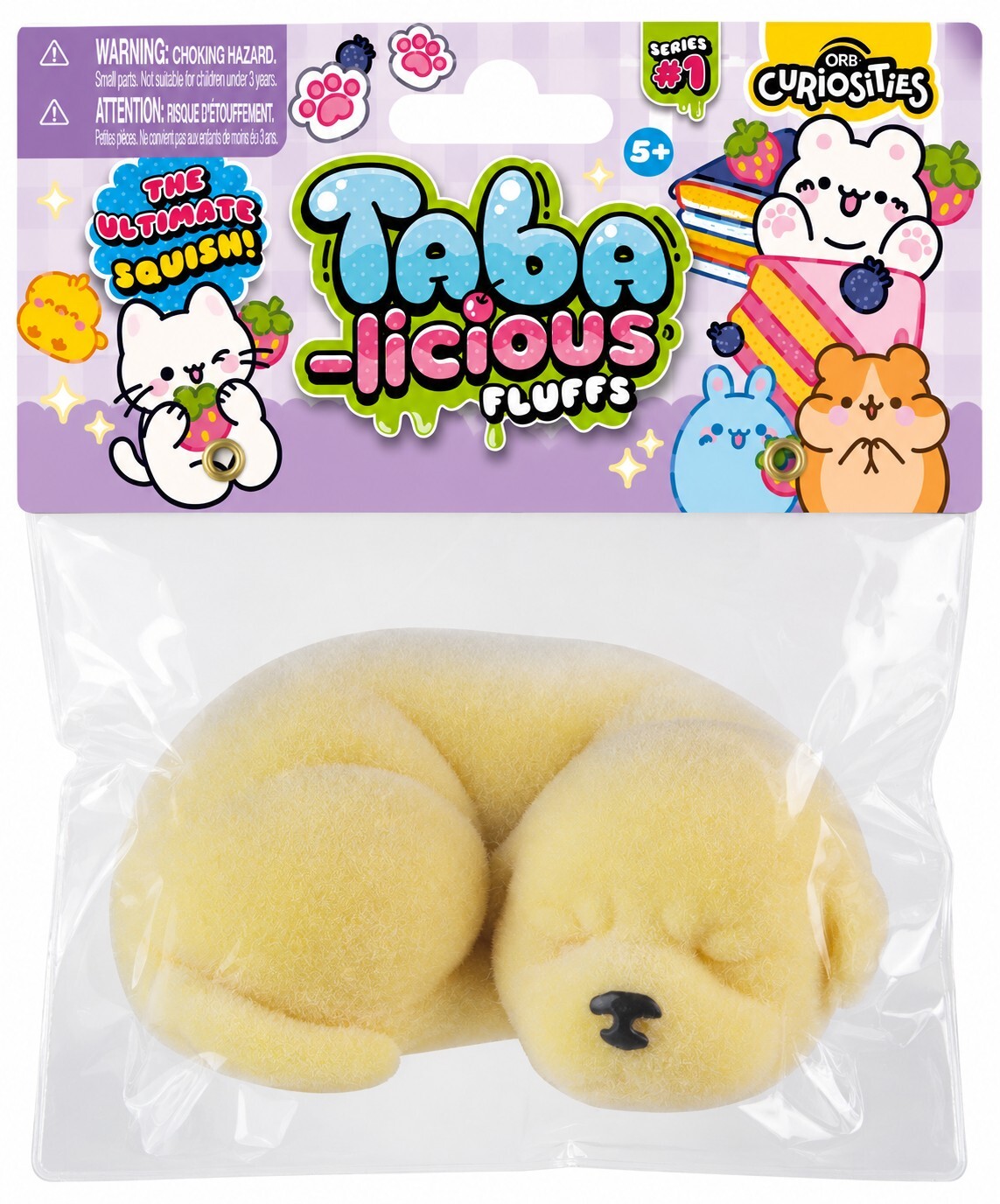 ORB Taba-Licious Fluffs Sleeping Yellow Puppy Squishy Series 1 Toy Sealed