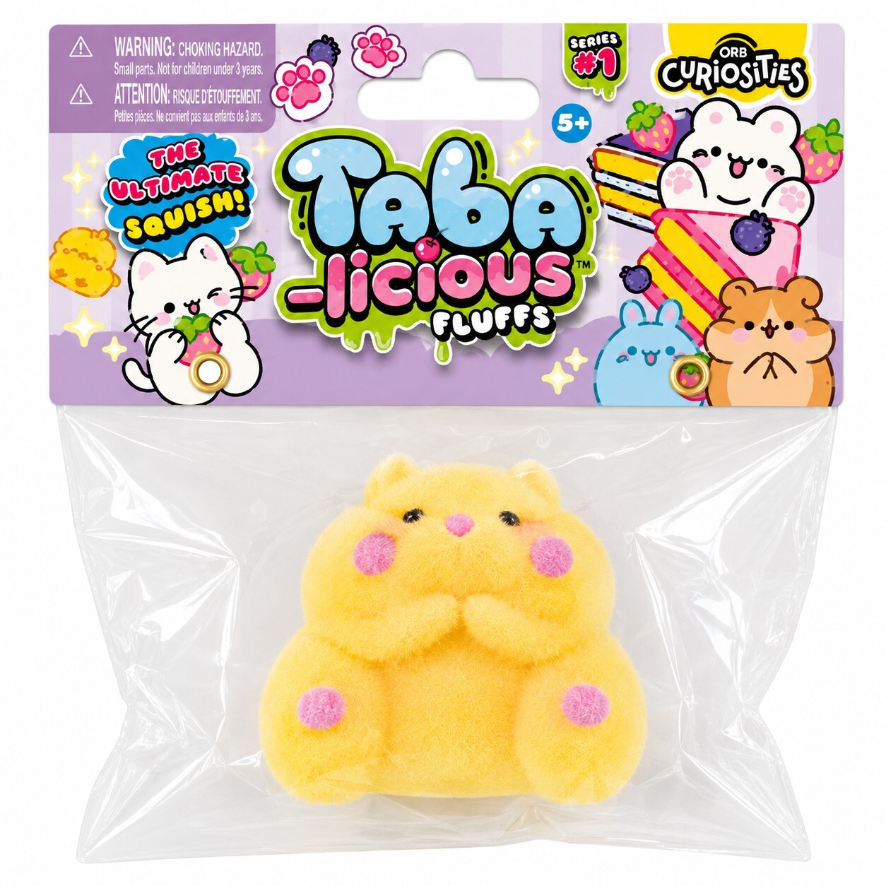 ORB Taba-Licious Fluffs Yellow Hamster Squishy Series 1 Sensory Toy Sealed