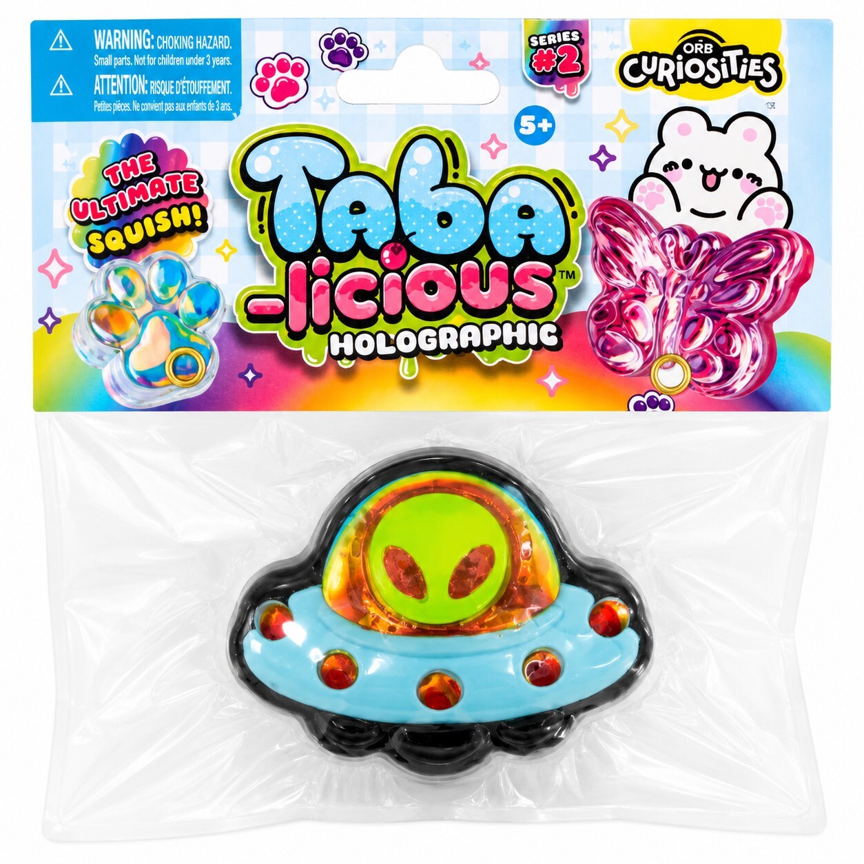 ORB Taba-Licious Holographic Alien UFO Squishy Series 2 Sensory Toy New Sealed