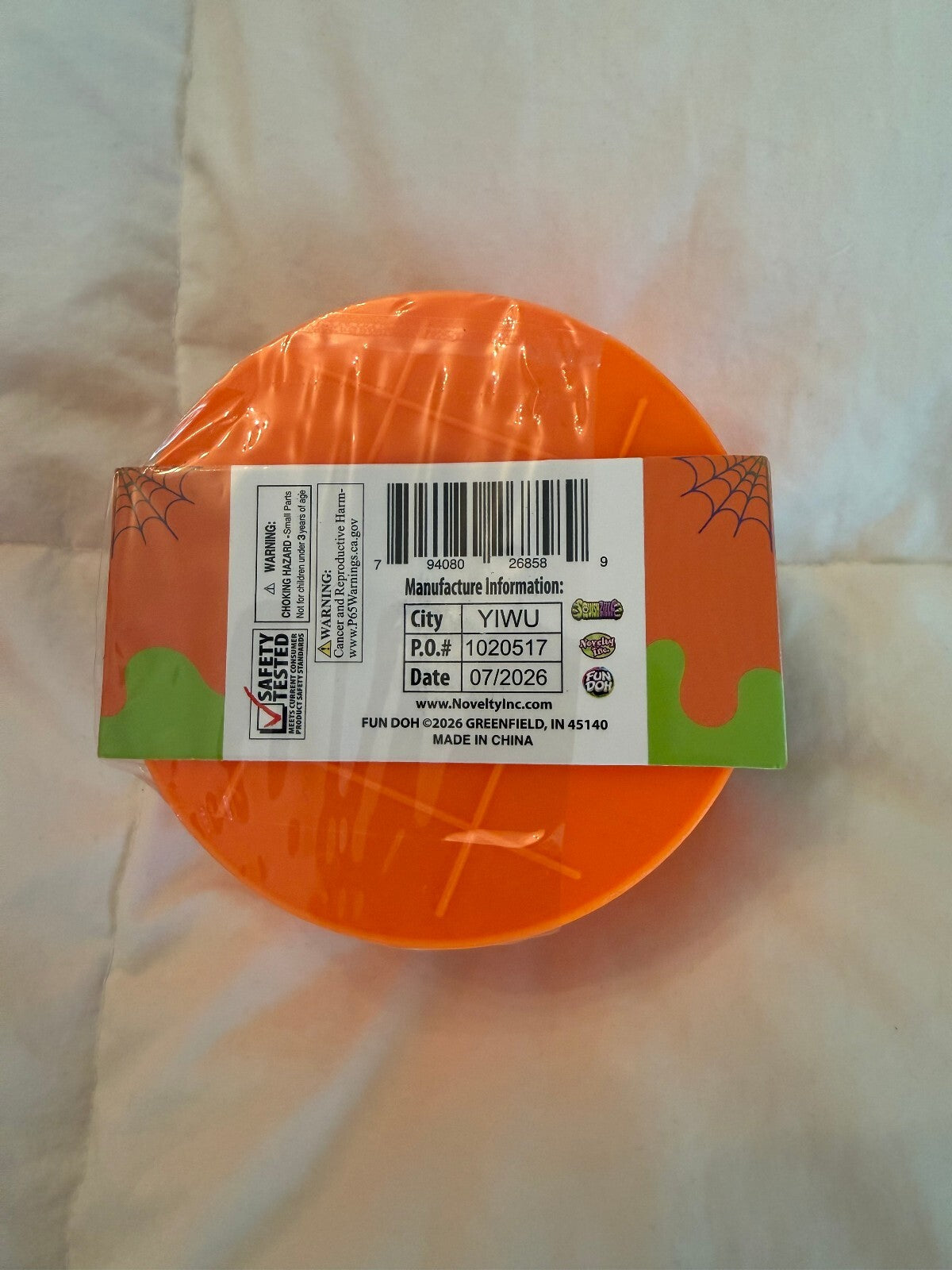 FUN DOH Halloween Pumpkin Dumpling Squishy Glitter Sensory Toy Sealed