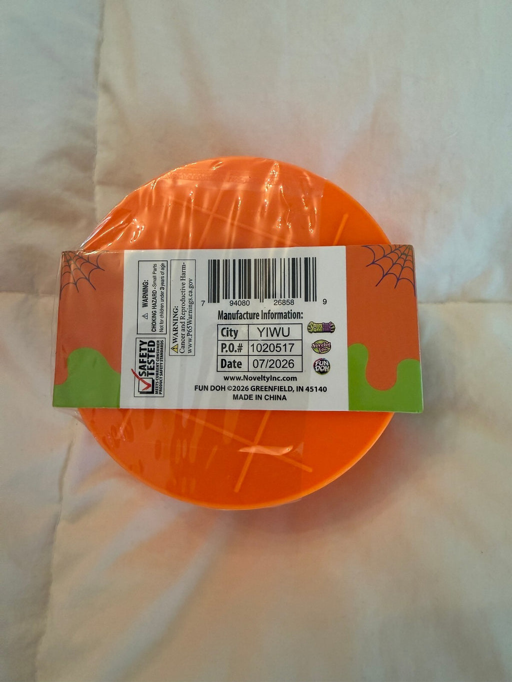 FUN DOH Halloween Pumpkin Dumpling Squishy Glitter Sensory Toy Sealed