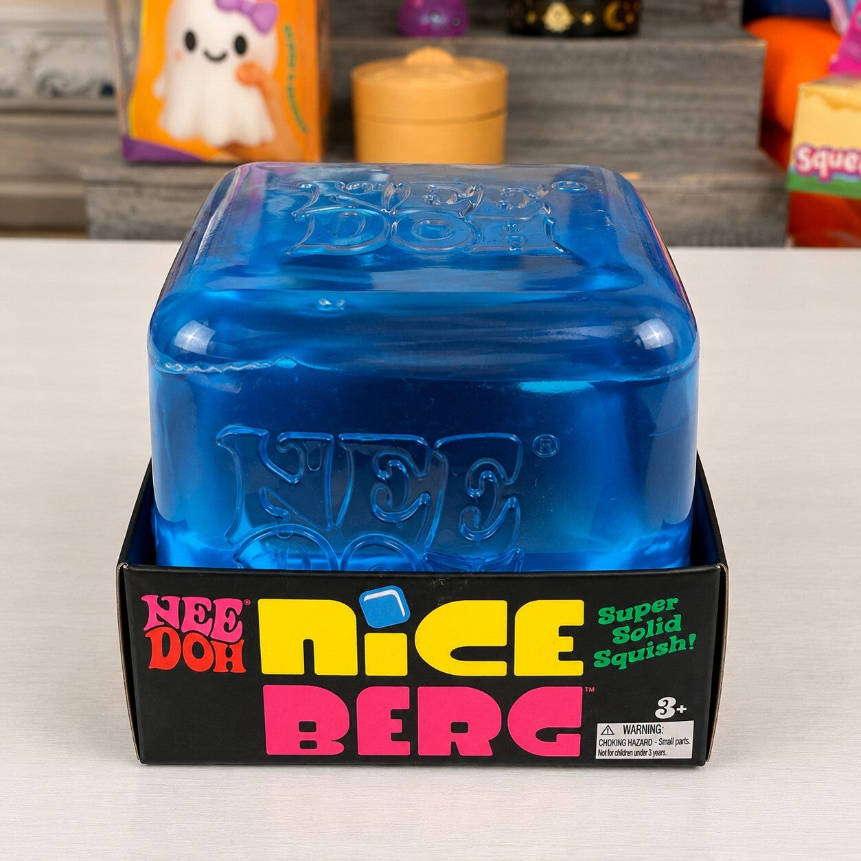 Authentic Schylling NeeDoh Nice Berg Super Solid Squish Blue Ice Cube Toy