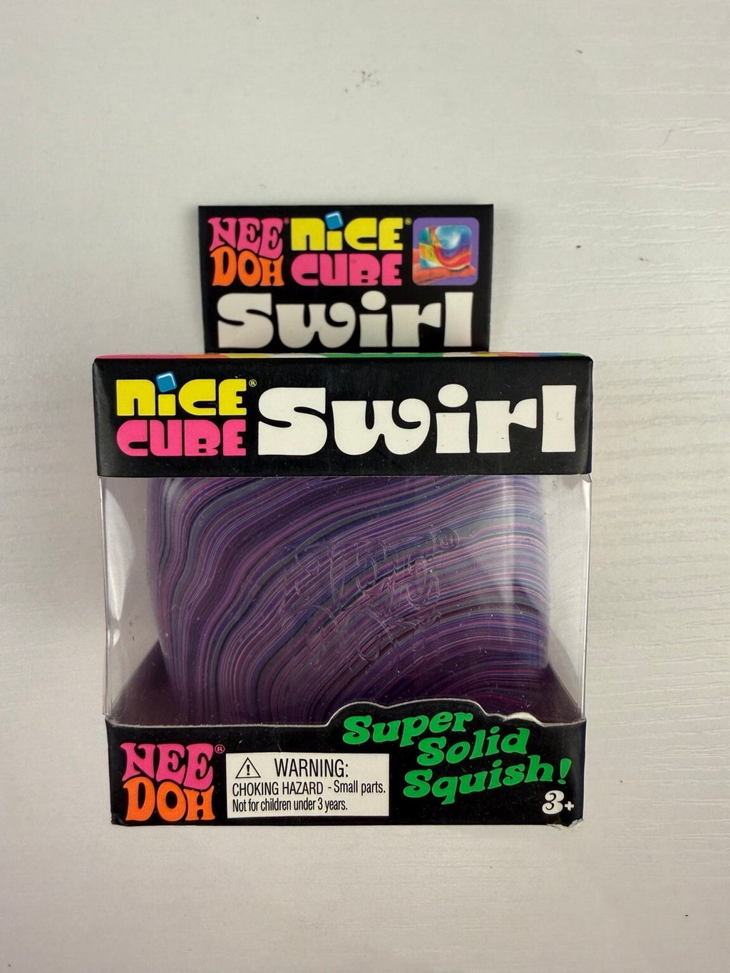 Schylling NeeDoh Nice Cube Swirl Super Solid Squishy Purple