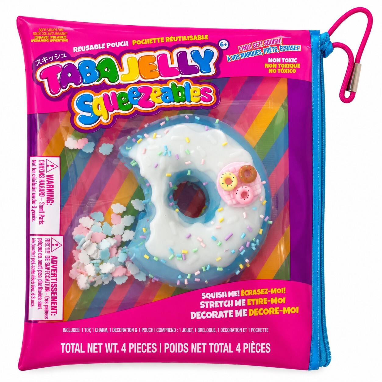 TabaJelly Darling Donut Squishy w Decor & Reusable Pouch New Sealed