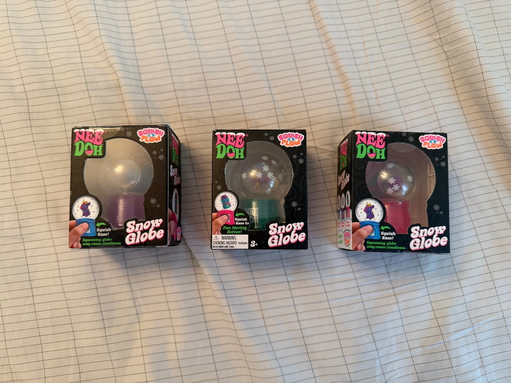 Authentic Lot of 3 Schylling NeeDoh Snow Globe Squish ’N Flow Fidget Toys Boxed