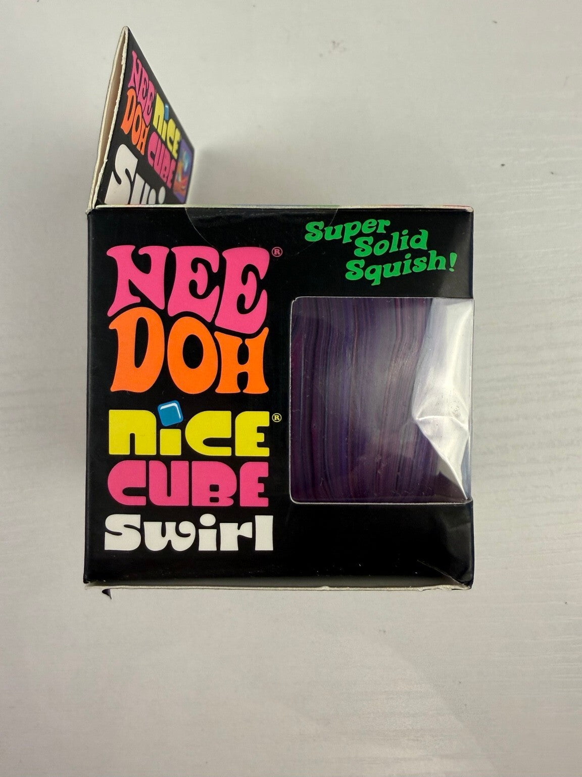 Schylling NeeDoh Nice Cube Swirl Super Solid Squishy Purple