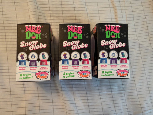 Authentic Lot of 3 Schylling NeeDoh Snow Globe Squish ’N Flow Fidget Toys Boxed