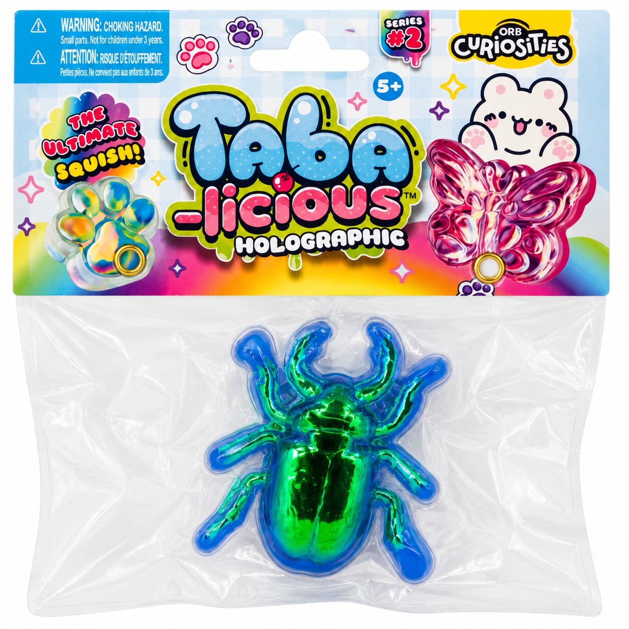 ORB Taba-Licious Holographic Beetle Squishy Series 2 Sensory Toy New Sealed
