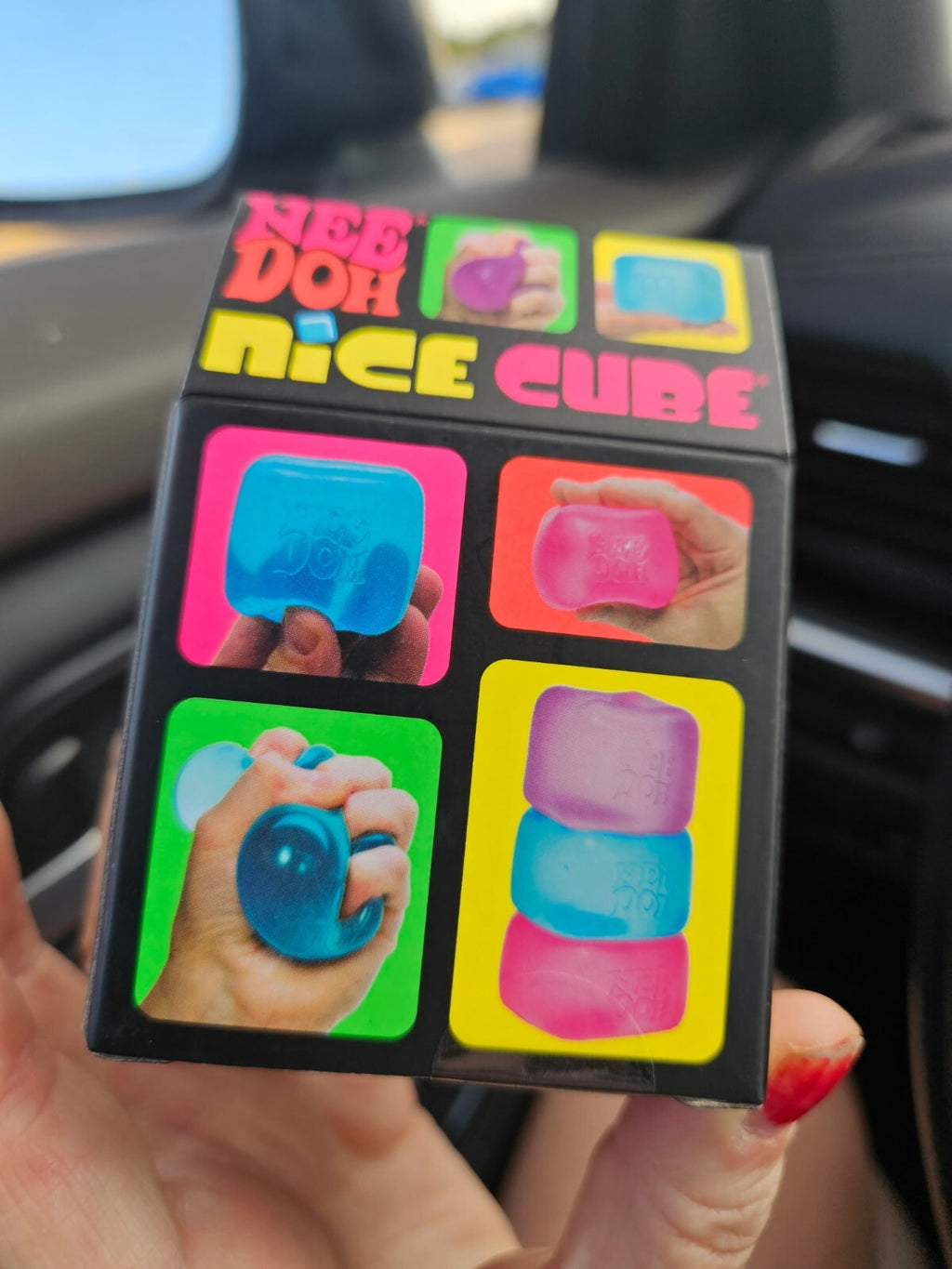 Schylling NeeDoh Nice Cube Pink Squishy Stress Ball Sensory Fidget Toy New