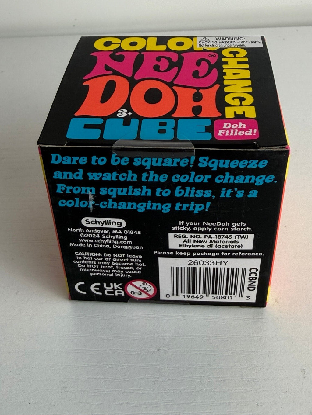 SCHYLLING NeeDoh COLOR CHANGE CUBE – YELLOW – DOH-FILLED!
