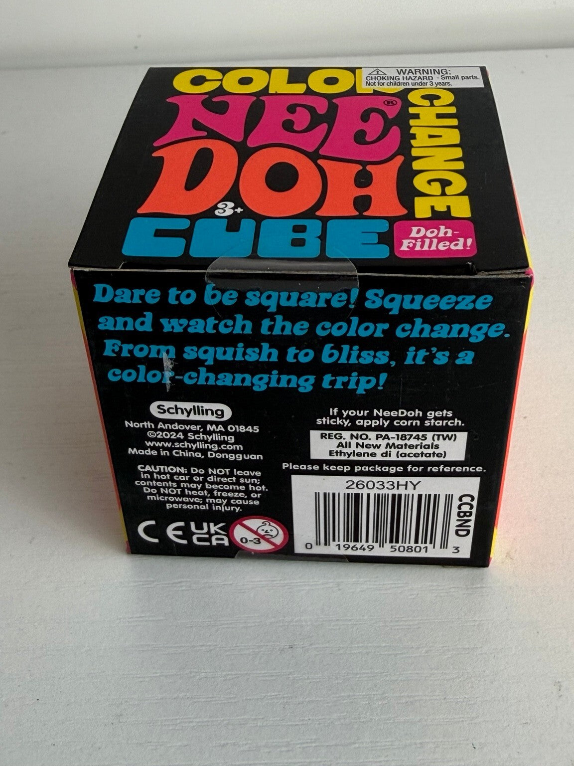 SCHYLLING NeeDoh COLOR CHANGE CUBE – YELLOW – DOH-FILLED!