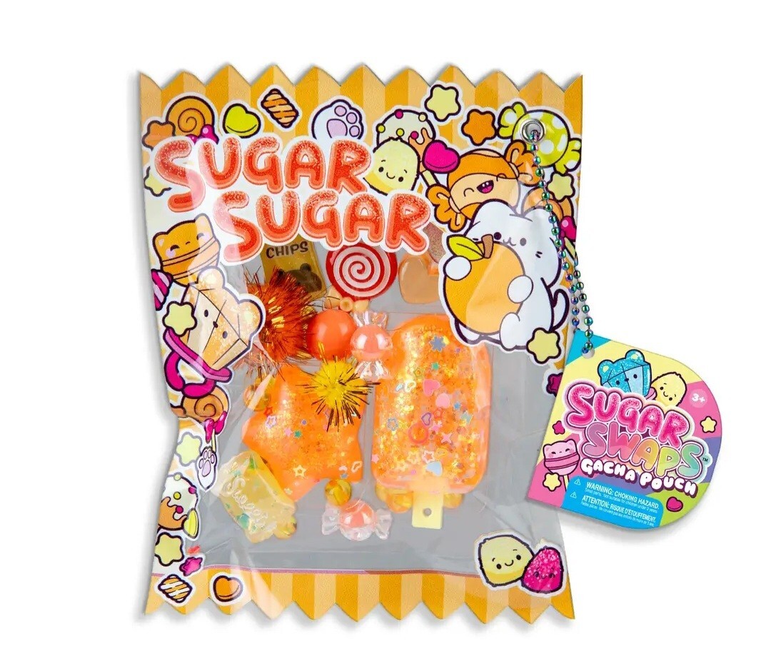 Sugar Sugar Sugar Snaps Gacha Pouch – Orange Glitter Squishy