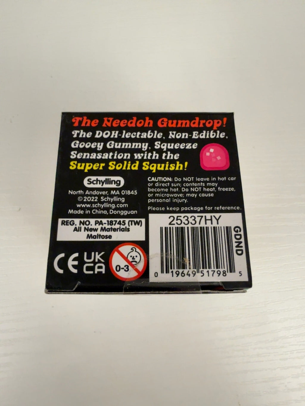 Authentic Schylling NeeDoh Gumdrop Red Super Solid Squishy NEW Stress Toy