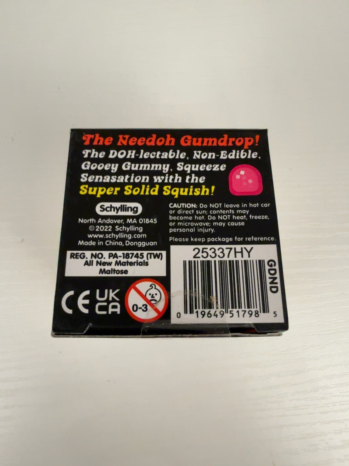 Authentic Schylling NeeDoh Gumdrop Red Super Solid Squishy NEW Stress Toy