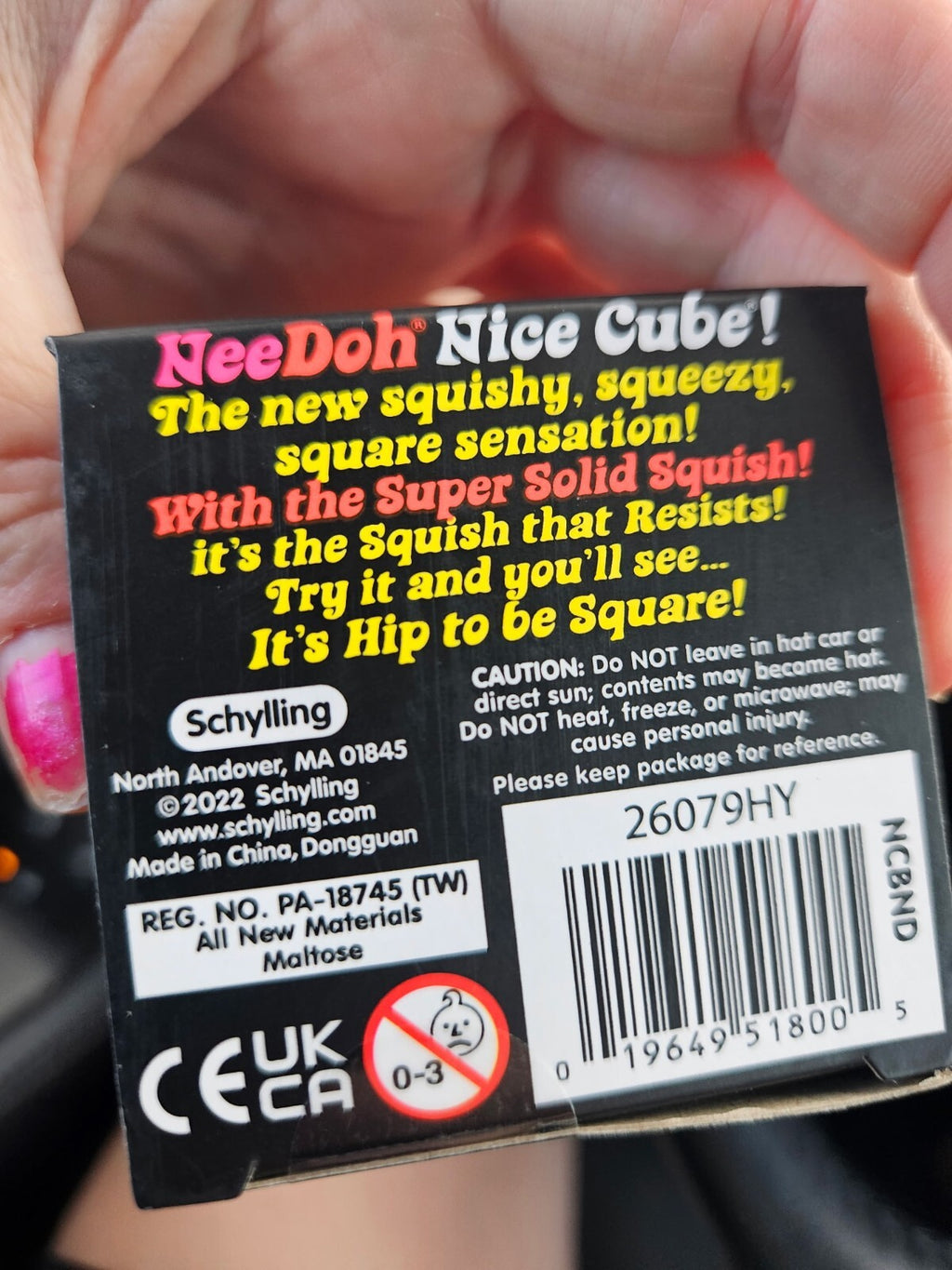 Schylling NeeDoh Nice Cube Pink Squishy Stress Ball Sensory Fidget Toy New