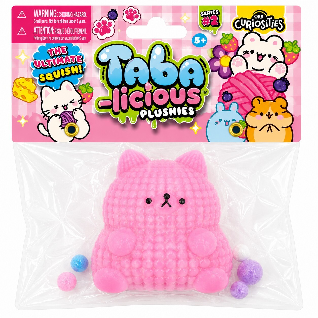 ORB Taba-Licious Plushies Pink Cat Squishy Series 2 Sensory Toy New Sealed