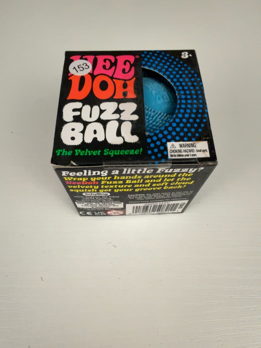 Authentic Schylling NeeDoh Fuzz Ball Blue Velvet Squishy NEW Stress Toy